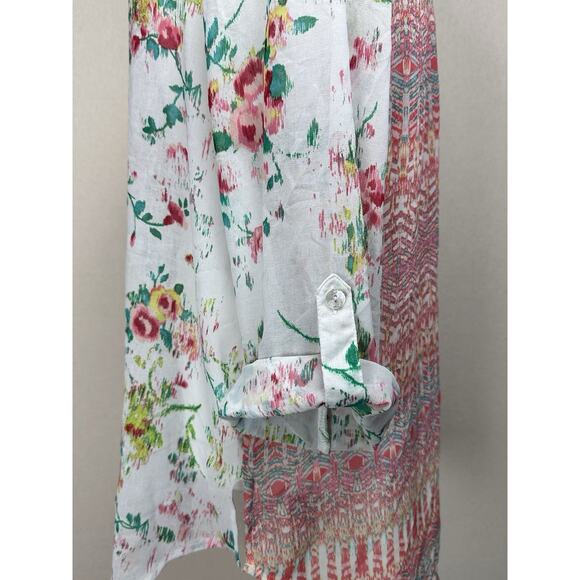 Fig & Flower Womens Sheer Floral Paisley Flowy Boho Hippie Blouse Size XL - Picture 6 of 12